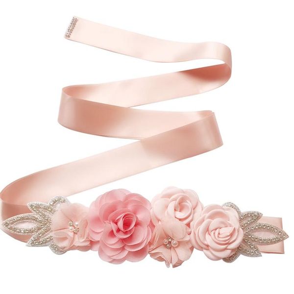 

belts jlzxsy handmade 3d rose flower pregnant maternity sash belt,floral baby shower belly sash, crystal bridal belt, Black;brown