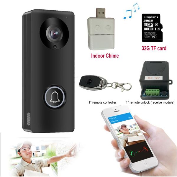 

video door phones phone doorbell wired intercom monitor 1080p hd camera with unlock remote contorl indoor chime yoosee app