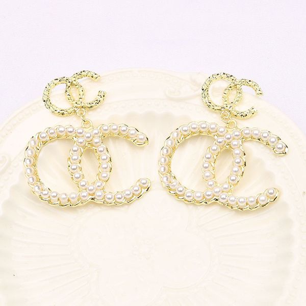 

925 silver needle earrings french simple temperament chain with pearl fragrance earrings accessories black friday, Golden;silver