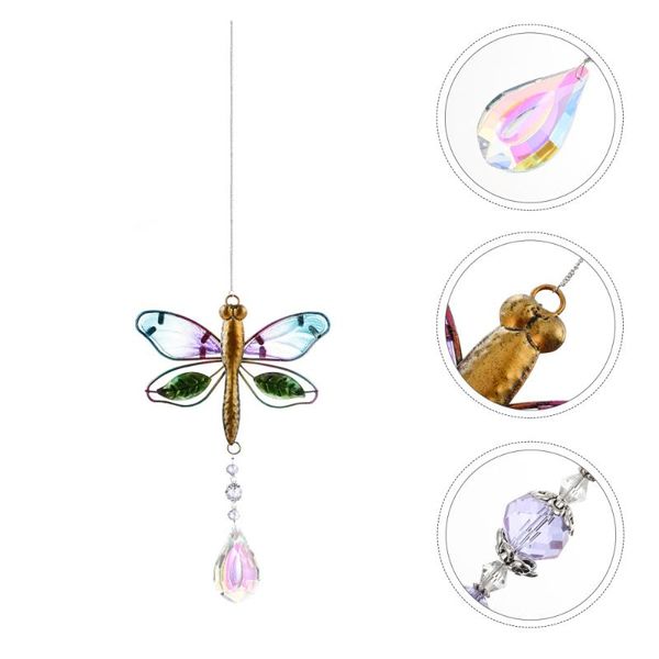 

decorative objects & figurines 1pc creative dragonfly pendant hanging garden iron craft home decor