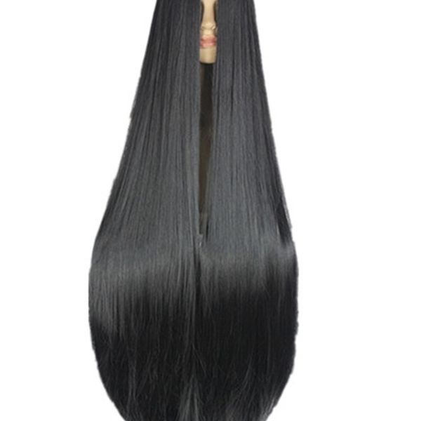 

wig fei-show 100cm/40 black inches synthetic heat resistant fiber long halloween carnival costume cos-play straight hair