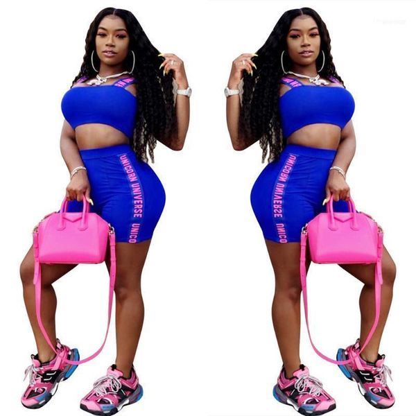 

european slim women set letter patchwork suit summer casual sporty 2 pieces outfits sls62851, White