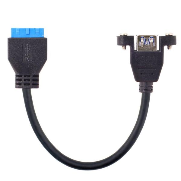 

video cables & connectors cysm usb 3.0 single port a female screw mount type to motherboard 20pin header cable 25cm