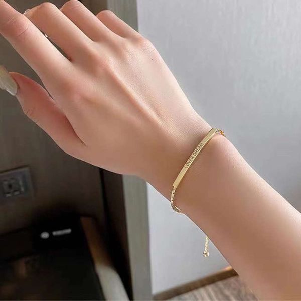 

hand catenary drawable adjustable letter bracelet, versatile temperament, cool style, personalized design, elegant and fashionable bracelet, Black