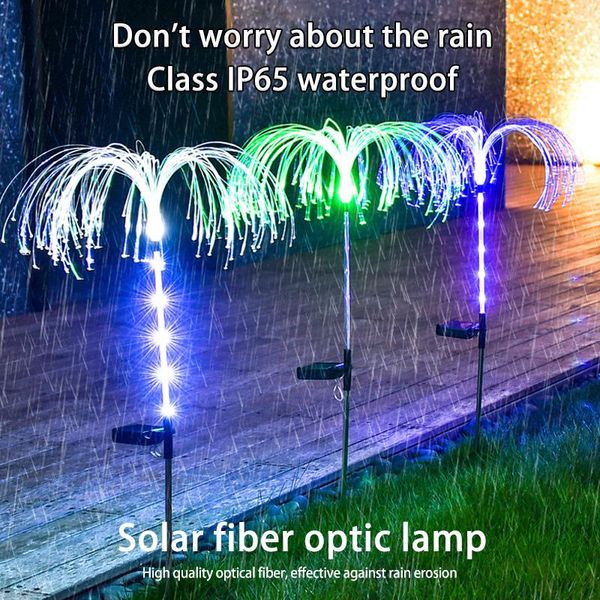 

lawn lamps solar fiber optic led light outdoor waterproof rgb color changing garden villa aisle corridor christmas day decor