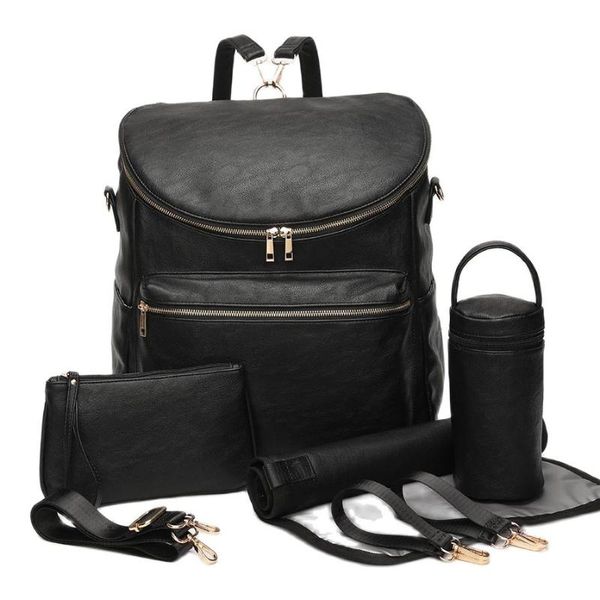 

diaper bags pu leather large baby bag backpack travel back pack maternity nappy with changing pads stroller straps