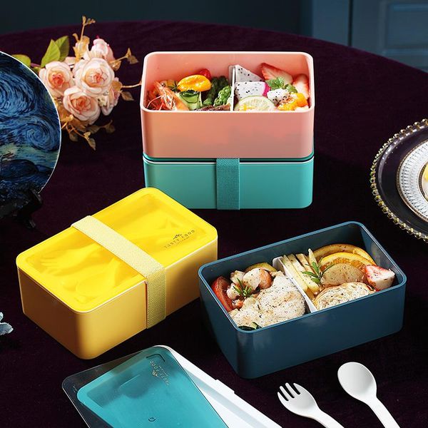 

portable lunchbox japanese-style lunch box rectangular storage container student office family dinnerware sets
