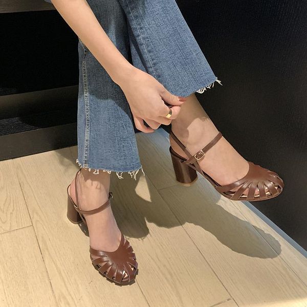 

sandals 2022 summer models high-heeled french, Black