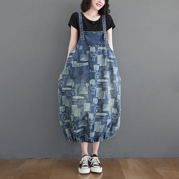 

casual dresses dressed in overalls women's designer jeans with pockets, vintage midi loose dress, sleeveless, spaghetti handles qhao, Black;gray