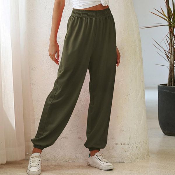 

fashion women joggers solid color pants elastic waist candy colors loose thin casual sports cotton female sweatpants s-xxl women's & ca, Black;white