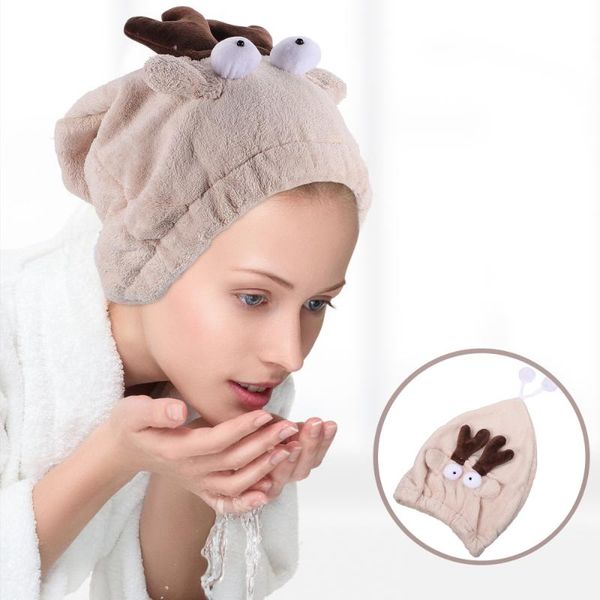 

shower caps 1pc dry hair hat cartoon animal fast absorption cap microfiber
