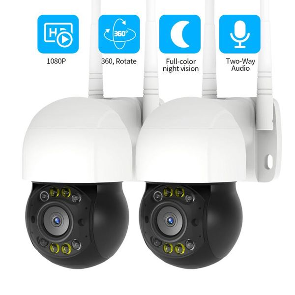 

h.265x wireless wifi security camera motion detection 4x digital zoom night fullcolor waterproof outdoor 2pcs ip cameras