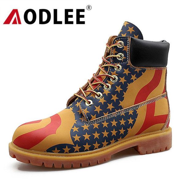 

boots aodlee men winter warm snow ankle fashion plush mens shoes casual leather motorcycle botas hombre, Black