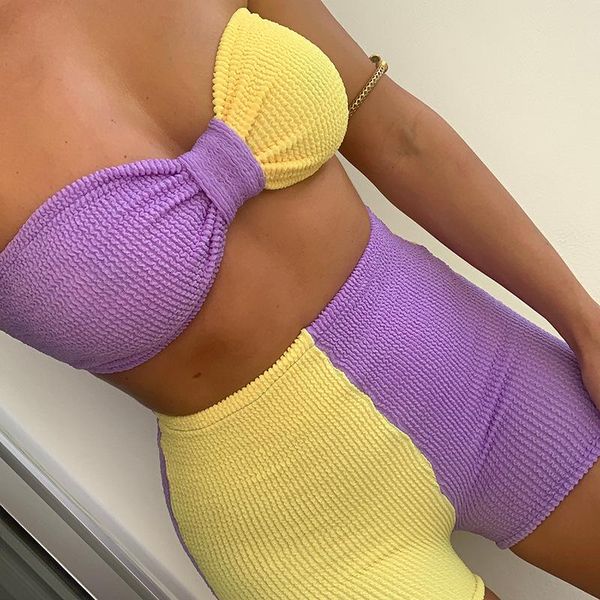 

women's tracksuits summer shorts set tracksuit cute kawaii patchwork strapless and high waist mini club two piece 2021, Gray