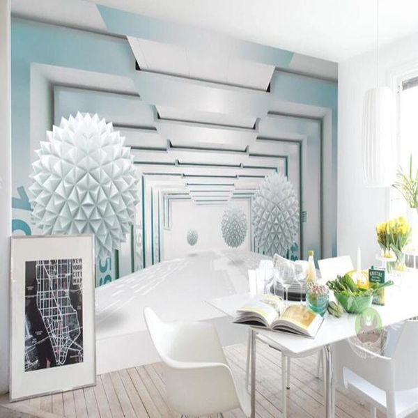

wallpapers custom papel de parede 3d, sphere abstract architectural space for children's room living tv backdrop waterproof wallpaper