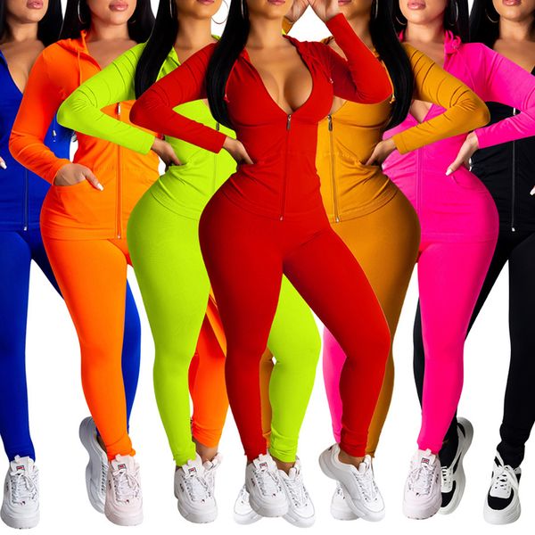 

women casual solid color two piece set women's tracksuits festival clothing fall winter pant sweat suits neon outfits matching sets, Gray