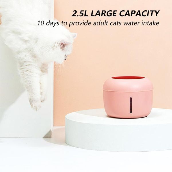 

2.5l pet cat drink fountain automatic filter water container feeder double bowl dispenser supplies bowls & feeders