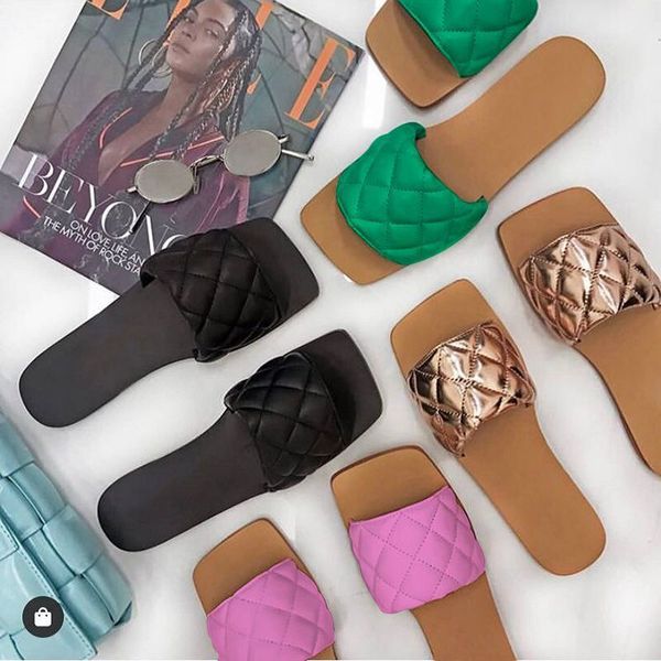 

ddyzhy lattice flat slippers women2021 summer outdoors sandals women casual beach shoes candy color real leather woman flipflops 80% off out, Black