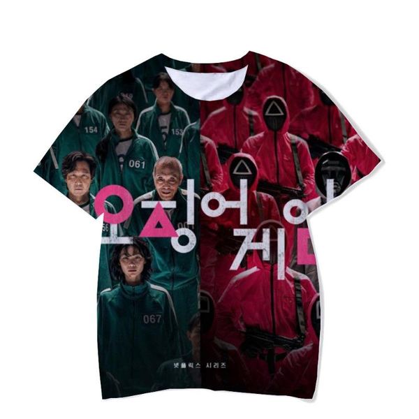 

men's t-shirts squid game tv inspired 3d printed cosplay t shirts men women hip hop casual fashion oversized kids boys girls clothing, White;black