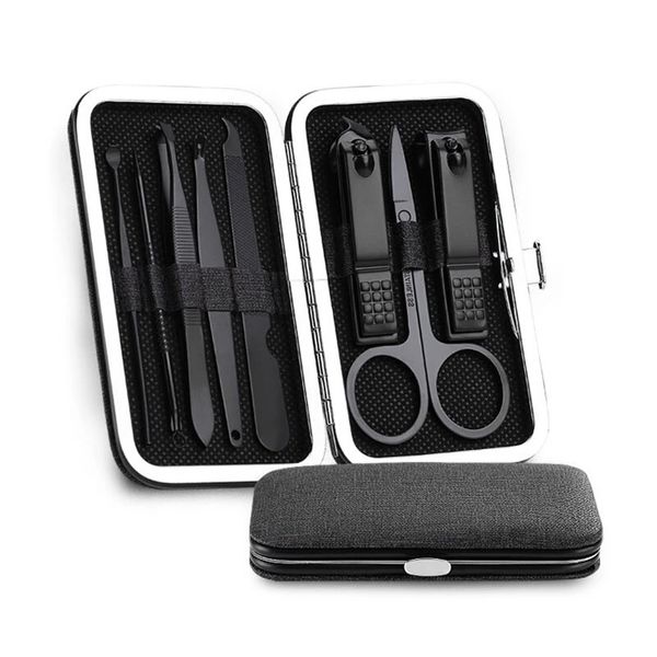 Y.F.M® Aço Inoxidável Preto Clipper Pedicure Scissor Tweezer Manicure Set Kit - Pink