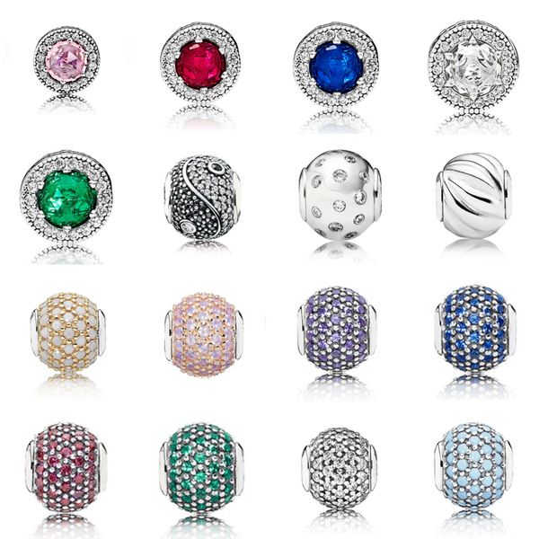 Novo 2021 100% 925 Sterling 796082PCZ prata Pandora Pandora Beads Charms Multicolor Essence Murano Glass Beads Colocação DIY Pulseira Bangle Fine Jewelry