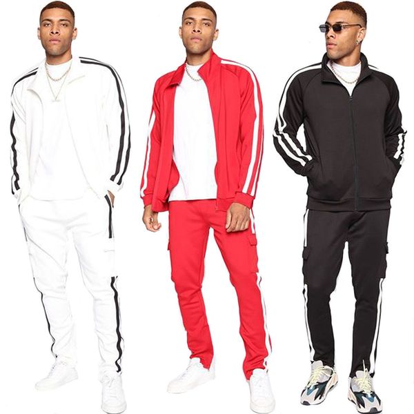 

tracksuits spring and autumn men's outdoor running casual jacket coats tooling trousers suit, Gray