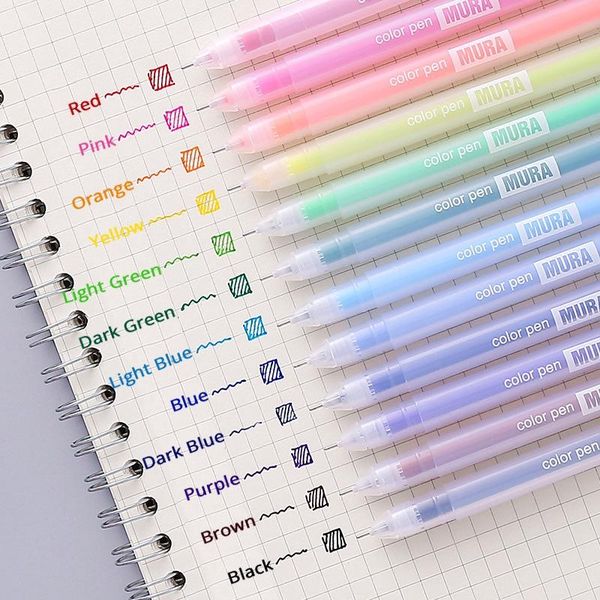 

gel pens 9/12 pcs colored set school blue 0.5 mm ballpoint pen for journal cute stationary supplies