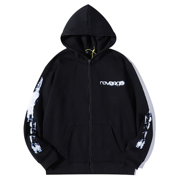 

rapper hip hop hooded pullover sweatshirts men's women's streetwear, Black