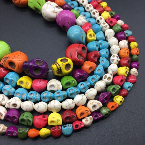 

other style wholesale 3series/lot colorful exploding pine stone skull diy semi-finished beads materials jewelry accessories