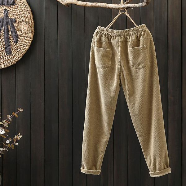 

women's pants & capris harem corduroy trousers with high waist female loose casual womens large size women pant, Black;white