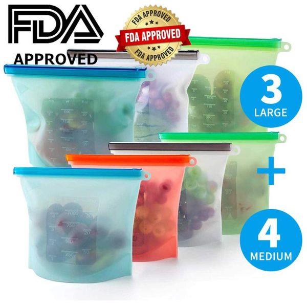

food savers & storage containers rasabox - reusable silicone bags, er airtight seal, cooking sous vide bags clear
