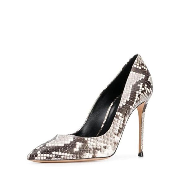 

dress shoes snake print women pumps 12cm super high thin heels pointed toe shallow ladies black female