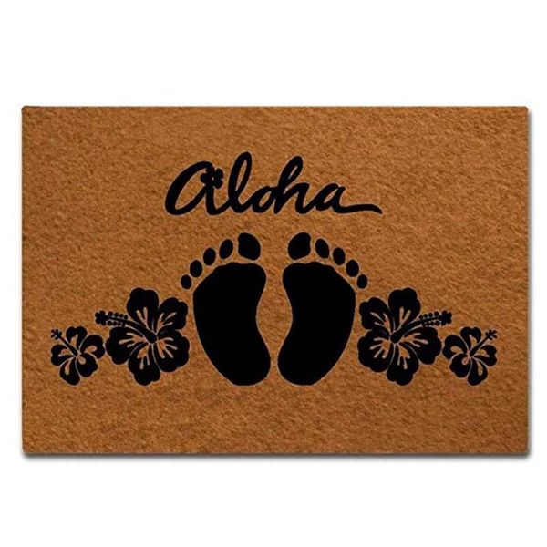 

carpets house fabric home non slip front printing funny doormat aloha outdoor indoor floor door mats scroll flannel back doormats low p