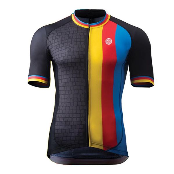 

racing jackets ostroy 2021 cycling team short sleeve men's bike riding summer breathable wear bicycle, Black;red