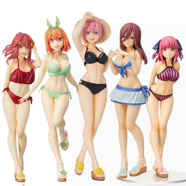 

19cm the quintessential quintuplets nakano ichika nino yotsuba itsuki pvc action anime figure model toys collection aa220311