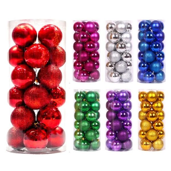 

party decoration 24 pcs metallic christmas balls tree hanging ornament for home year gift