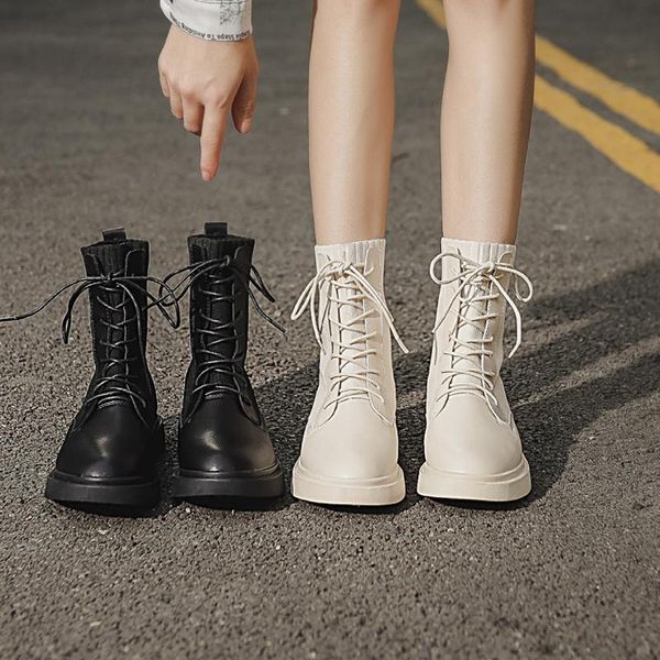 

boots breathable knitted ladies 2021 autumn wild fashion ins cool short personality, Black
