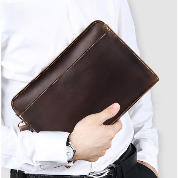 

wallets retro crazy horse leather men's handbag business long clutch first layer cowhide wallet purse bag 2753, Red;black