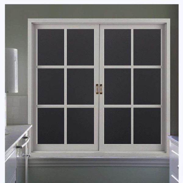 

window stickers total blackout film light blocking static cling room dark for privacy non-adhesive frosted glass cover day sleep