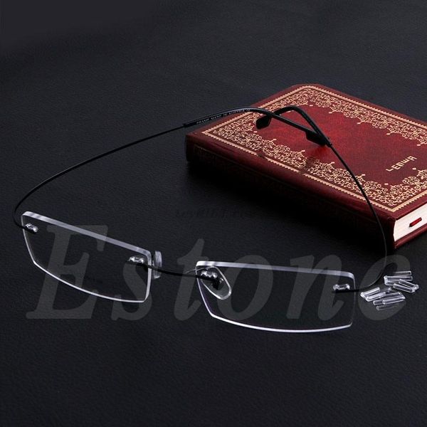 

fashion sunglasses frames metal rimless eye glasses eyeglasses frame spectacle, Black