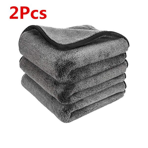 

towel 2pcs 1200gsm car wash microfiber cleaning drying cloth tool hemming for auto care detailing