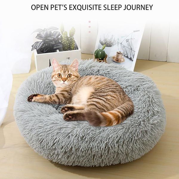 

cat beds & furniture round dog kennel house winter warm sleeping sofa mat portable puppy kitten cushion for small medium large dogs cats