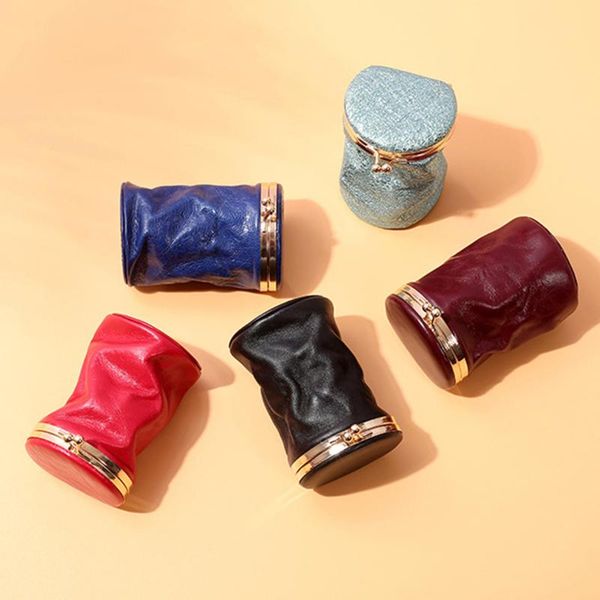 

small portable pu leather makeup case lipstick storage pouch with mirror perfume jewelry organizer pocket mini cosmetic bag bags & cases