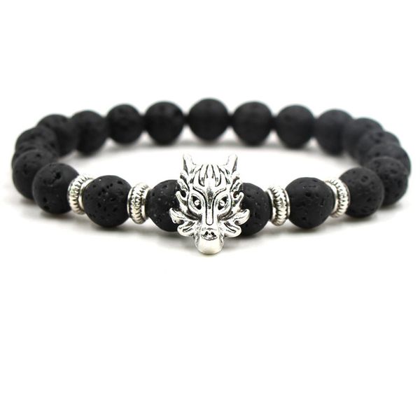 

charm bracelets lava stone bangles volcanic men jewelry dragon charms a73f m842, Golden;silver