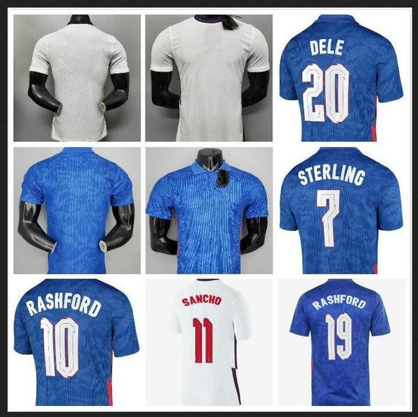 

2021 player version sancho kane soccer jersey 2022 sterling rashford henderson barkley maguire national football shirts men kit ptqnbd, Black;yellow