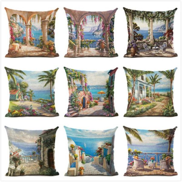

pillow case 45x45cm island style sofa pillowcase pink cushion cover throw home bed chair decoration 17.72x 17.72inch