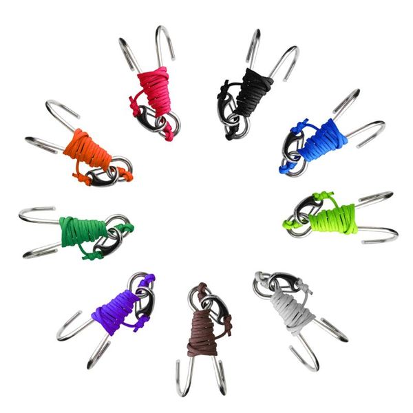 

pool & accessories current scuba diving anti-corrosion double dual 316 stainless steel reef hook with 47" line for swimming underwater