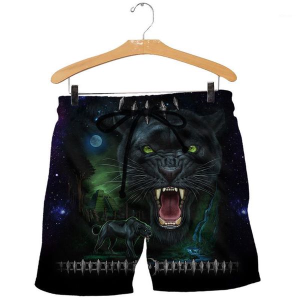 

men's shorts wolf 3d printing fashion casual beach street hip hop, White;black
