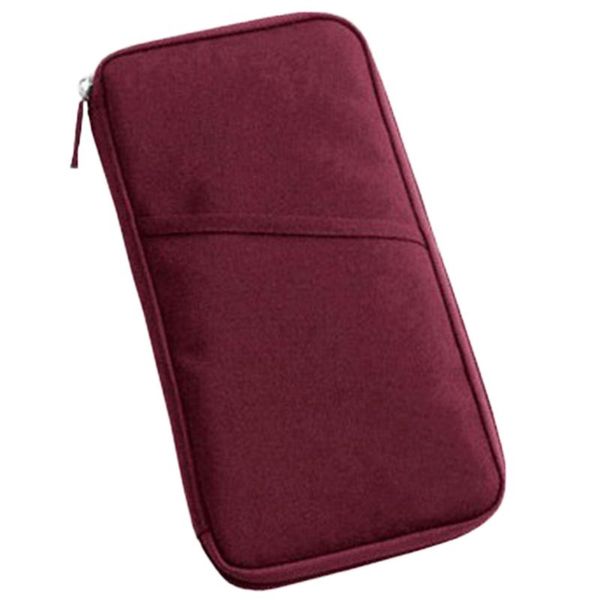 

card holders oxford zipper travel passport holder cover men women document organizer tickets protector bag cash wallet, Brown;gray