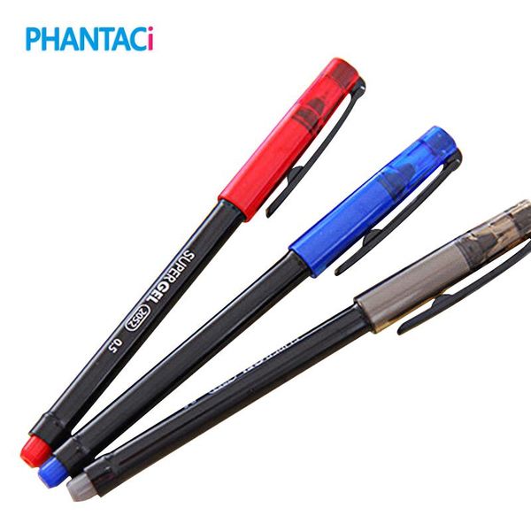 

gel pens 6 pcs/lot student writing super pen 0.5mm black blue red office supply stationery material school